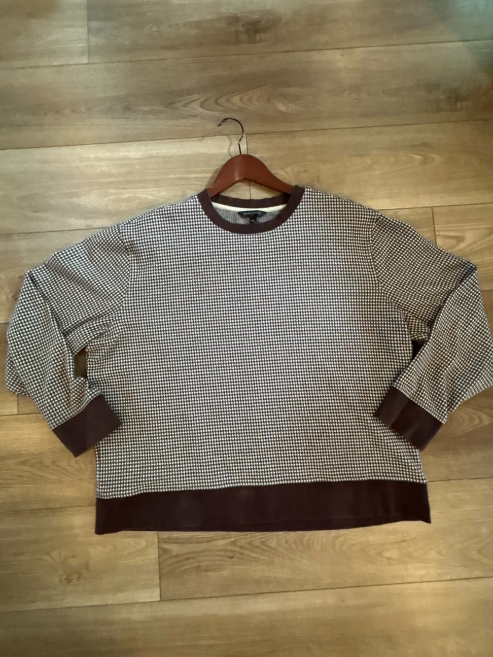 Banana Republic Men’s XL Brown Birdseye Knit Crewneck Sweater Preppy Casual